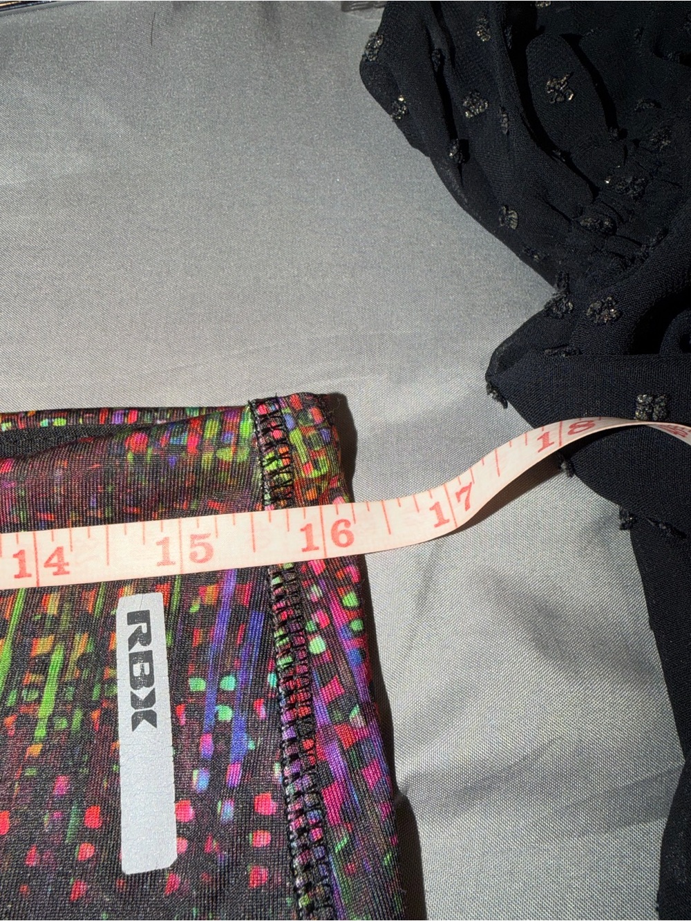 RBX Women's Multicolor Pixel-Print Leggings — Purple, Green & Black - Picture 6 of 6
